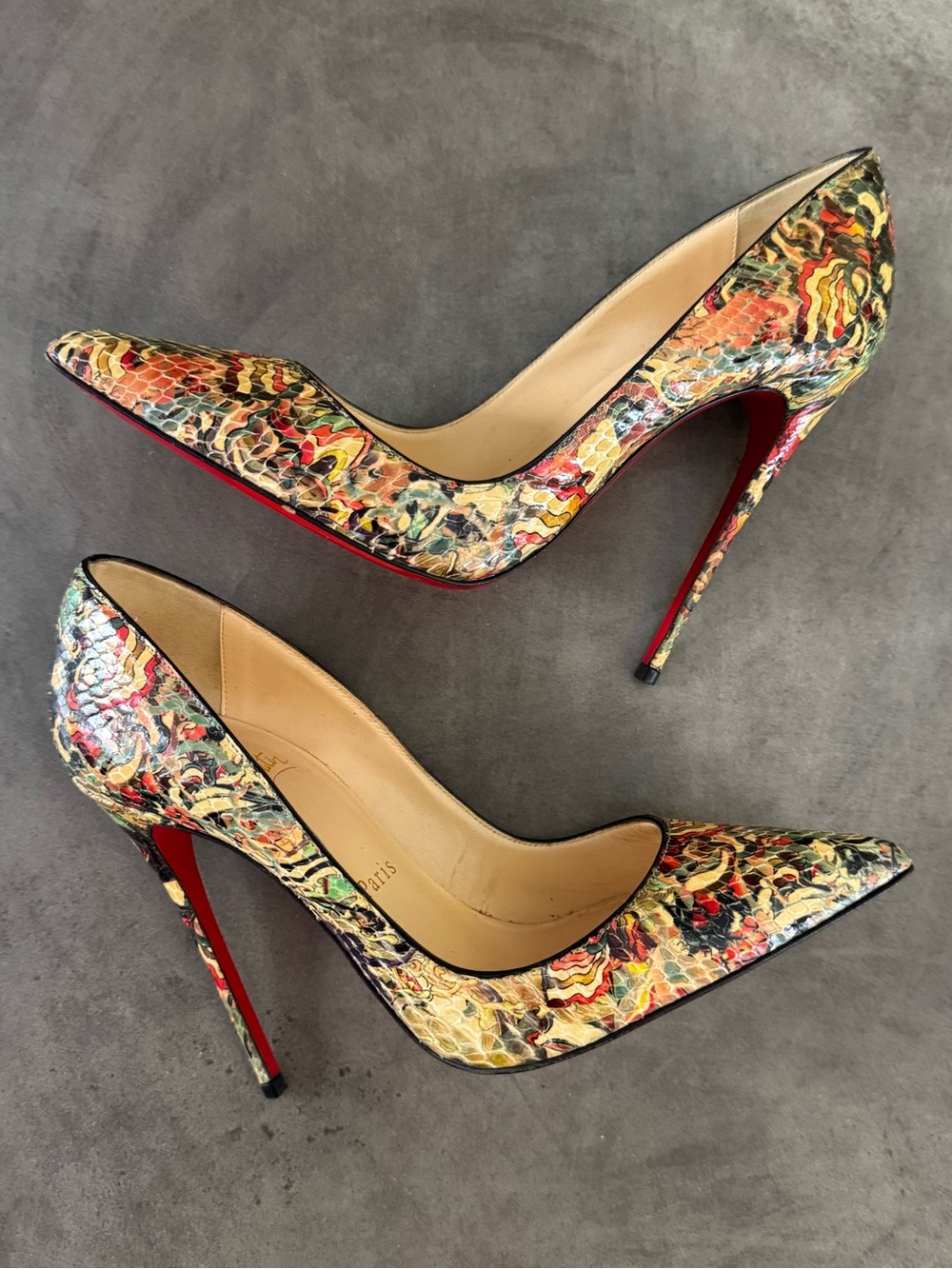 Christian Louboutin So Kate Artistic-Print Python Pumps | 36.5